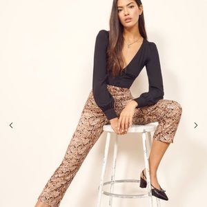 Reformation Marlon Pant in snake print